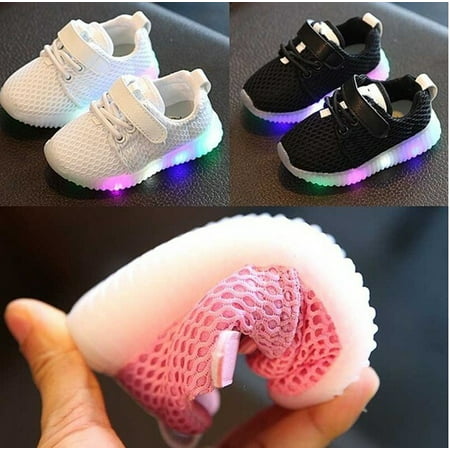 TIANRUN Toddler Baby Girs LED Light Shoes Boys Soft Luminous Outdoor Sport Sneakers 